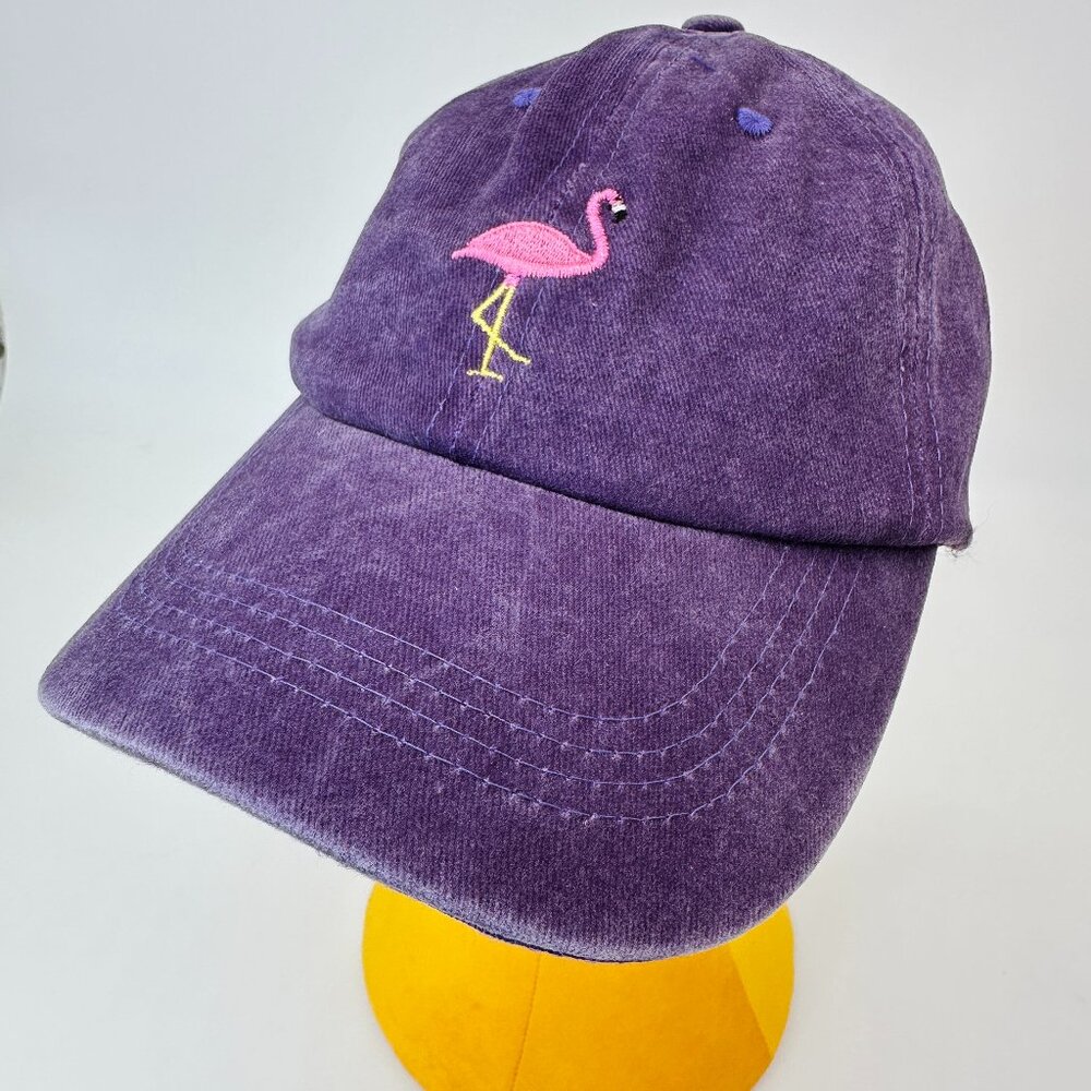 Purple Flamingo Embroidered Baseball Cap – Women’s Adjustable – NWT